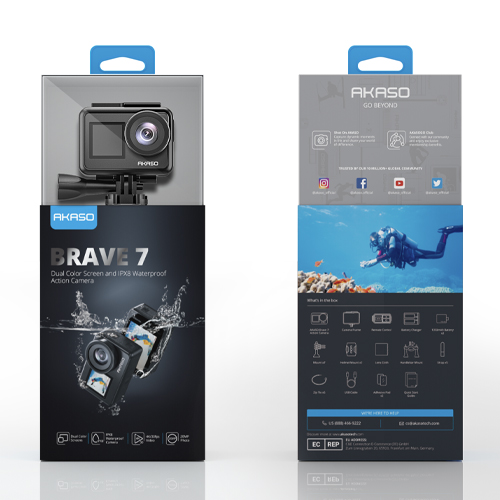  AKASO Brave 7 LE 4K30FPS 20MP WiFi Action Camera with Touch  Screen EIS 2.0 Zoom Remote Control 131 Feet Underwater Camera with 2X  1350mAh Batteries Support External Microphone Vlog Camera : Electronics
